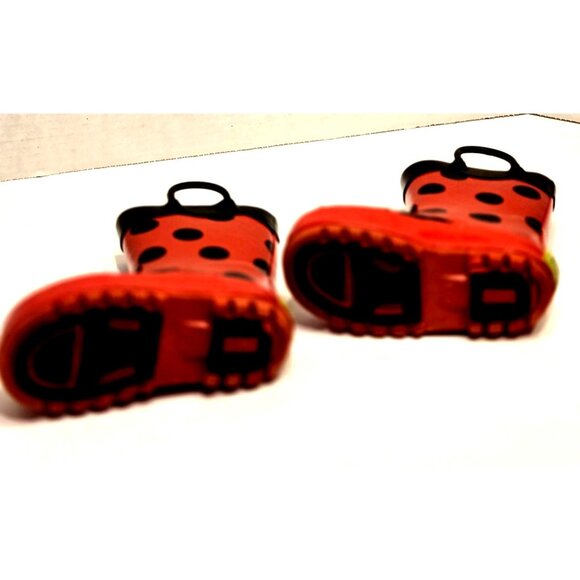 Western Chief Lady Bug Boots Childrens Size 6 Red Rainboots with Straps - Picture 6 of 7